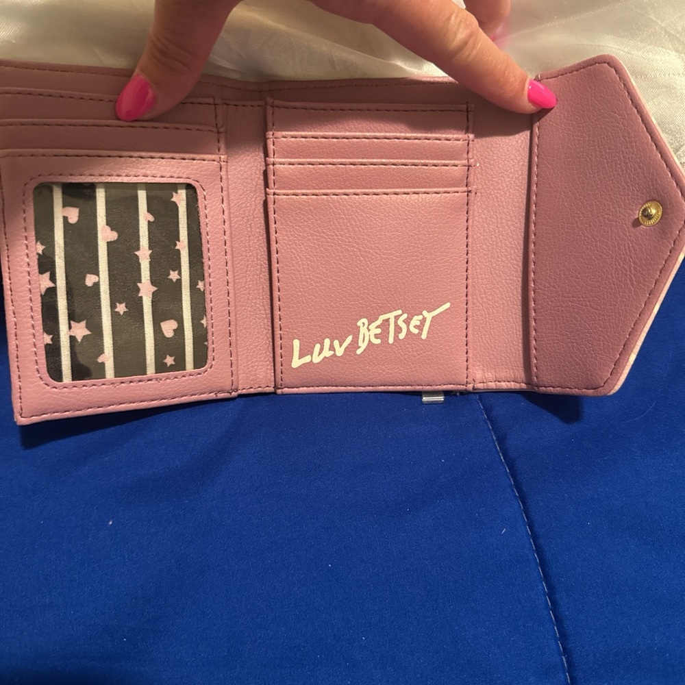 Betsy & Adam Luv Betsey Pink Tri-Fold Card Wallet